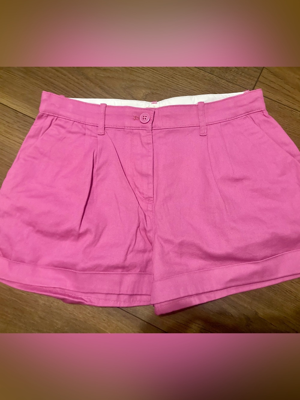 Crewcuts J.Crew Girls Pleated Chino Shorts Brand New Adj Waist Sz 16 - Pink NWT